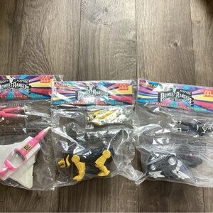 Power Rangers McDonalds Lot of 3 Pink Yellow Black Rangers Sealed and new!
